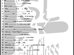 Have, Do, Like and Favorites 1 Page BW Worksheet