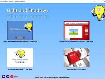 KS2 Science - Light and Shadow (Presentation, Printable Workbook and IWB Activity's)