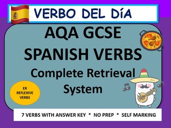 AQA GCSE Spanish Verbo del Día – Reflexive ER Verbs | Retrieval Practice Pack