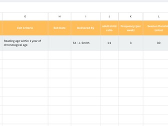 Costed Provision Map template for SENDCos