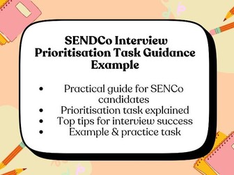 SENCo SENDCo Prioritisation Task Interview Guide | SEND SEN Example & Tips