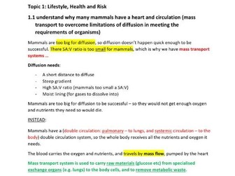 Biology A Level Notes Topics 1-4. Pearson Edexcel (Salters-Nuffield).