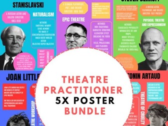6 × Theatre Practitioner Bundle | GCSE / A Level Drama, Classroom Poster, Drama Teacher Resources