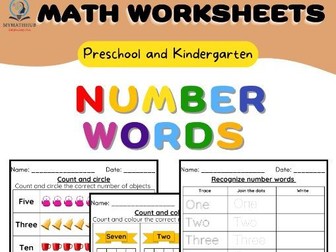 Number Words 1–10 Worksheets
