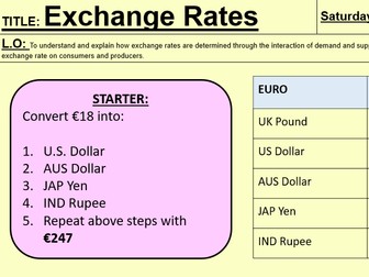 Exchange Rates - Economics GCSE (AQA) - International Trade and Global Economy