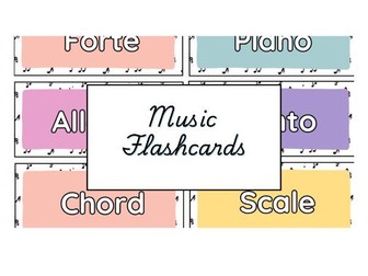 Music Key Words Display- Description Words & Flashcards.