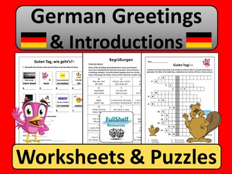 German Greetings Worksheets