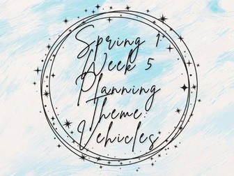 Reception - Spring 1 - Week 5 Planning (Vehicles)