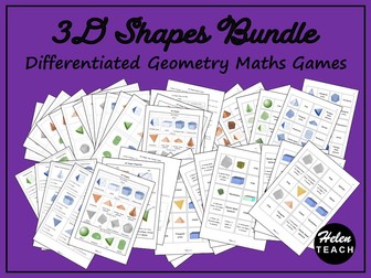 3D Shapes Solids Games Pack BUNDLE Differentiated