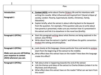 AQA A Christmas Carol Essay Plan