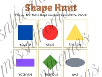 Shape hunt worksheets