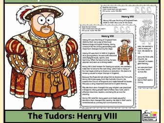 Henry VIII Biography Reading Comprehension | Tudor History | Key Stage 2