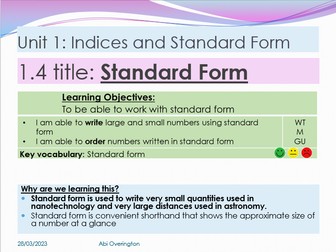 Year 9 Indices and Standard form