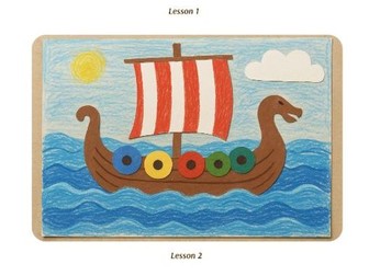 Viking Shield and Longboat Mixed Media Art Lesson