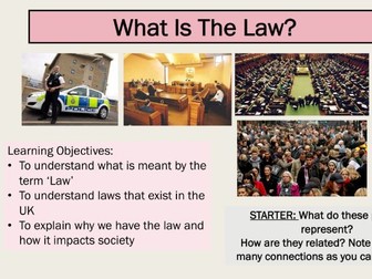 KS3 Citizenship lesson - introduction to British Law