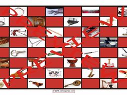 Musical Instruments Checker Board Game