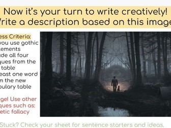 Gothic Creative Descriptive Writing KS3 or KS4