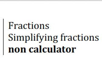 Fractions - Simplifying fractions