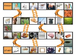 Phonics Consonant Blends br-cr-dr-fr-gr Photo Chutes-Ladders Game