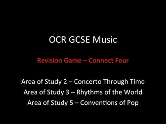 OCR GCSE Music - Areas of Study 2,3 and 5 Revision Game / Revision lessons