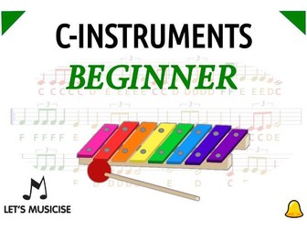 C-instruments Beginner Method: chime bars, bells, piano, xylophone, tongue drum, boomwhackers