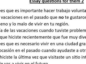 All essay questions Theme 2