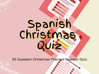 Spanish Christmas Themed Quiz Game Activity