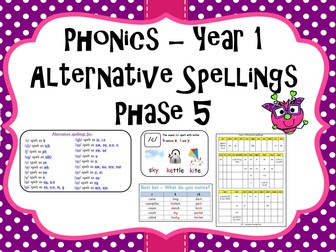 Alternative Spellings Phase 5 Phonics