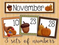 November Calendar Cards