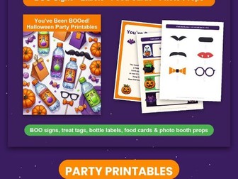 You've Been BOOed! Halloween Party Printables – Signs, Labels, Food Cards & Props