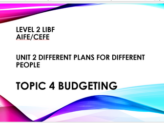 LiBF Level 2 AiFE/CEFE UNIT 2