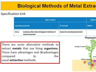 Biological Methods of Metal Extraction + Phytoextraction + Bioleaching