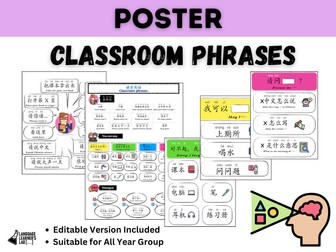 Chinese Classroom Phrases POSTERS
