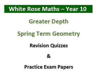 WRM Stretch & Challenge Bundle Quizzes & Exams Year 10 Geometry Spring Term 1