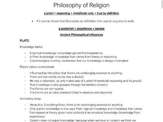 AS+A Level RS notes Paper 1: Philosophy of religion