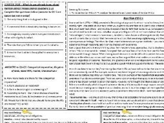 Kantian Ethics Revision Worksheet