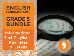 Informational Text Playlists - Key Ideas and Details Bundle for Grade 5
