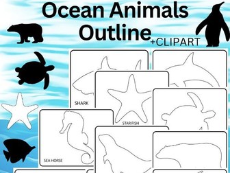 Ocean Animals Outline Templates,Sea Animals Clipart
