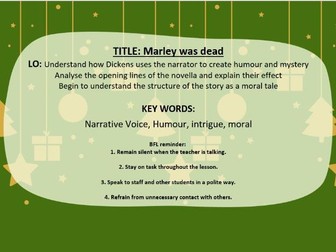 A Christmas Carol SOW AQA Literature