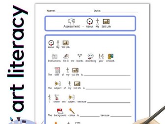 Free Symbol Adapted Writing Frame - About My Still Life - Art Literacy