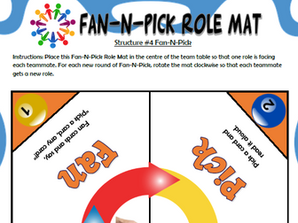 Kagan Structure #4 Fan-N-Pick: Role Mat; Role Cards and Role Pyramid