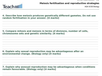 AQA GCSE Biology Inheritance, Variation and Evolution Worksheets & Answers