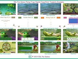 Flying Frogs English PowerPoint Game TEMPLATE FREE READ ONLY SHOW