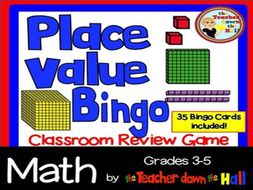 Place Value Bingo w/ 35 Bingo Cards Grades 4-5