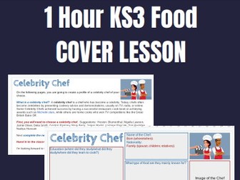 Food Cover Lesson.  1 hour.  Celebrity Chef Research and Menu Design Task