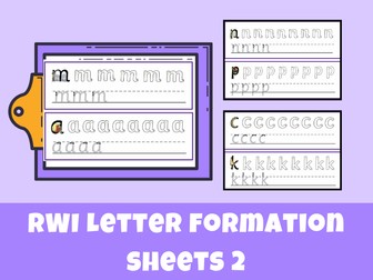 RWI letter formation sheets