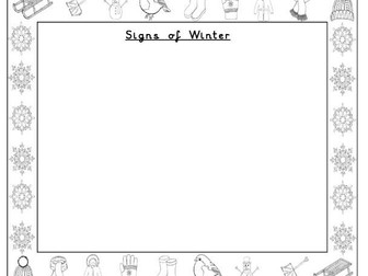 Year 1 Science - Signs of Winter Observation Worksheet
