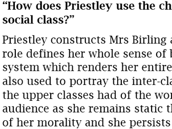An Inspector Calls grade 9 essay - "The role of Mrs Birling"