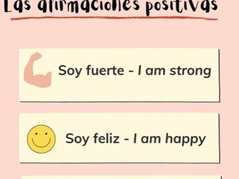 Spanish positive affirmations classroom poster download