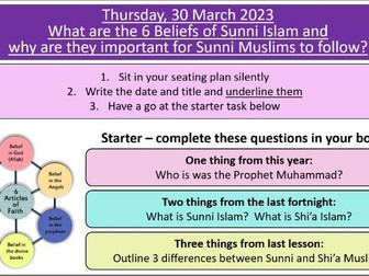 The Six Beliefs of Sunni Islam